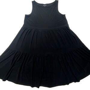 Nicole Miller Dress L Black Tiered Whimsigoth Fairy Dark Witchy Womens Size